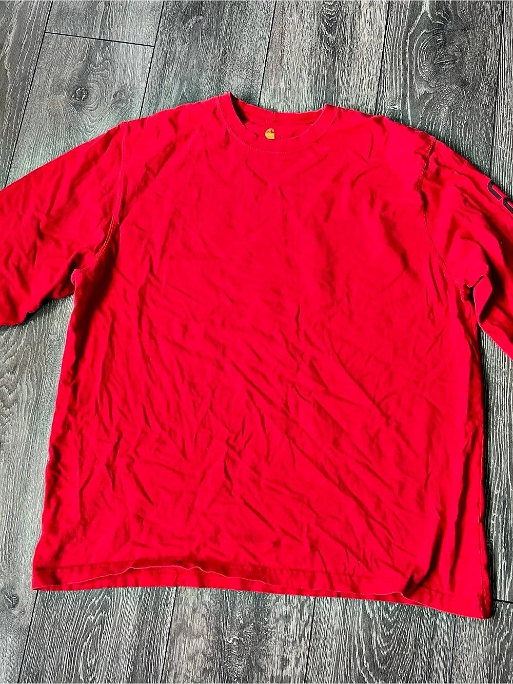 Carhartt Original Fit Long Sleeve Logo Tee Red XL